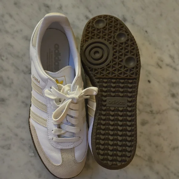 Adidas Samba White and Beige Women's Sneakers - Picture 2 of 4